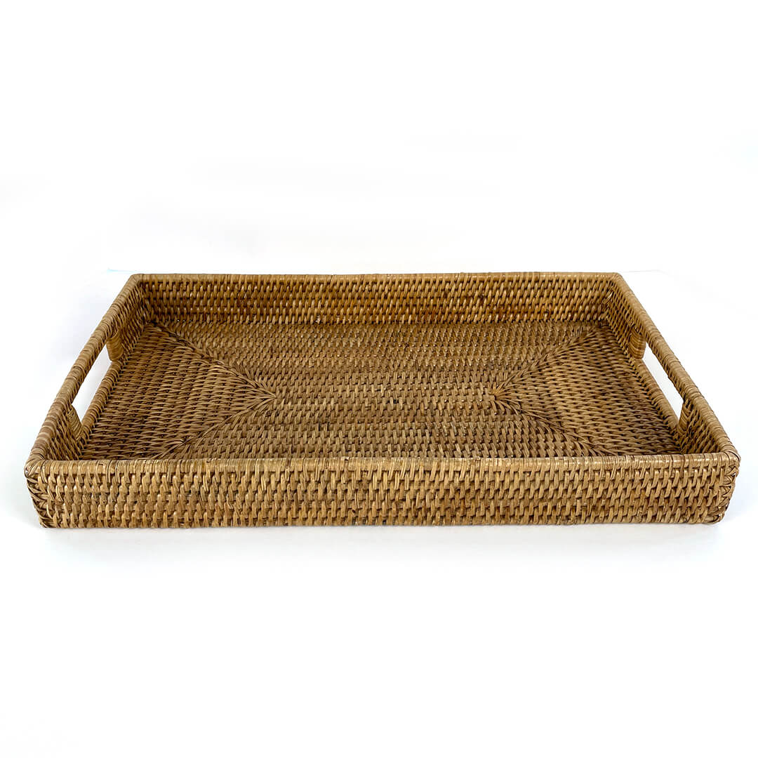 Wild Oats Interiors Chesa Rattan Tray Farmhouse Classic Home Decor