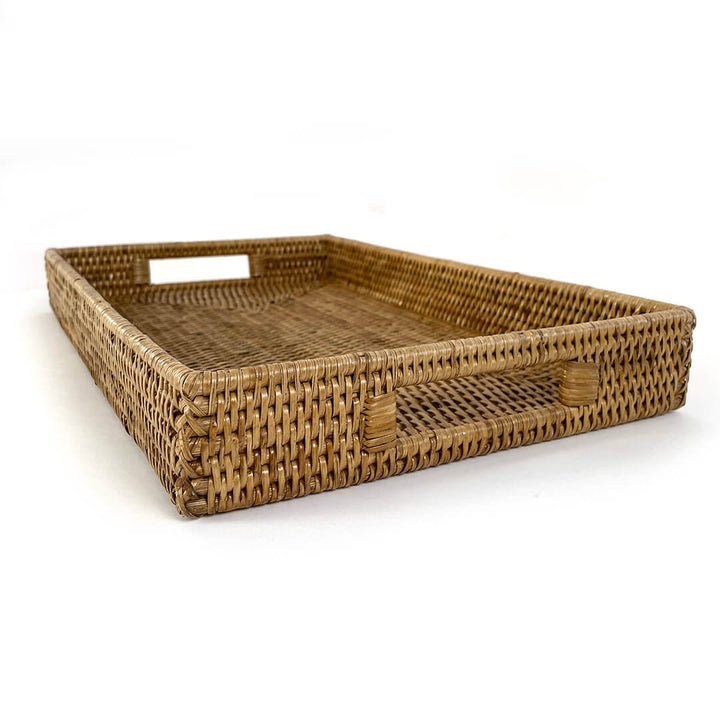 Wild Oats Interiors Chesa Rattan Tray Farmhouse Classic Home Decor