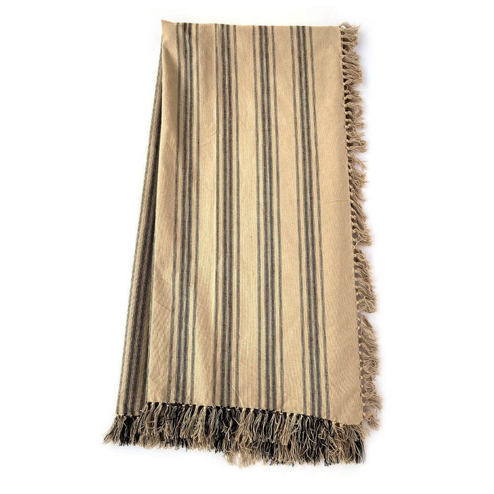 Wild Oats Interiors Grain Sack Throw Oat & Black