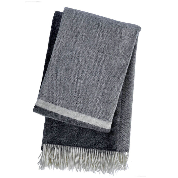 Wild Oats Interiors Grey Gray 100% Wool Throw Blanket