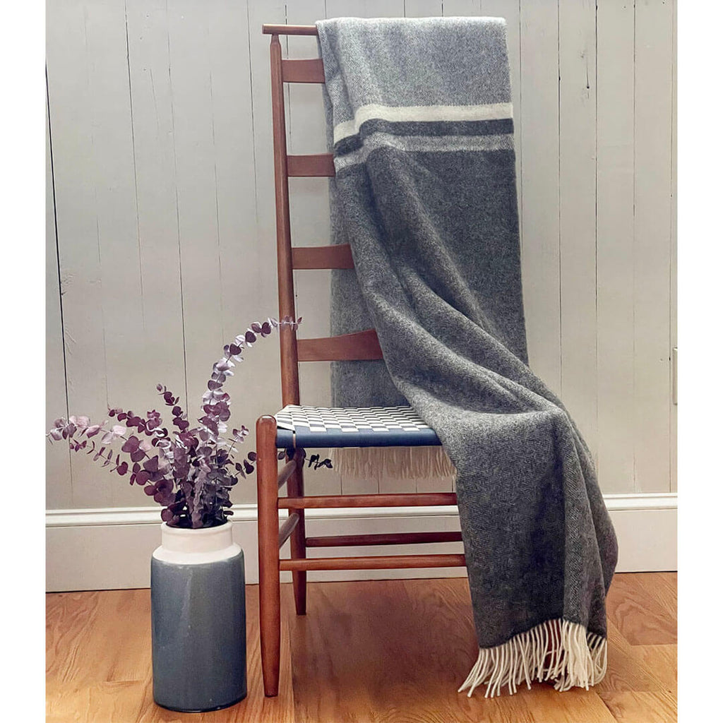 Grey Wool Throw Wild Oats Interiors