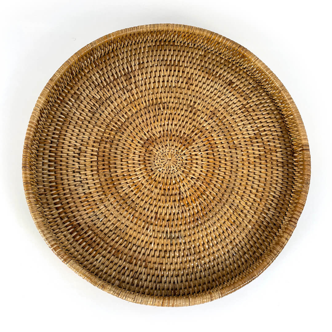 Wild Oats Interiors Inzali Rattan Tray Farmhouse Classic Home Decor