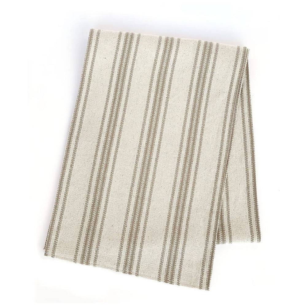 Wild Oats Interiors Farmhouse Home Decor Stripe Table Runner Linen