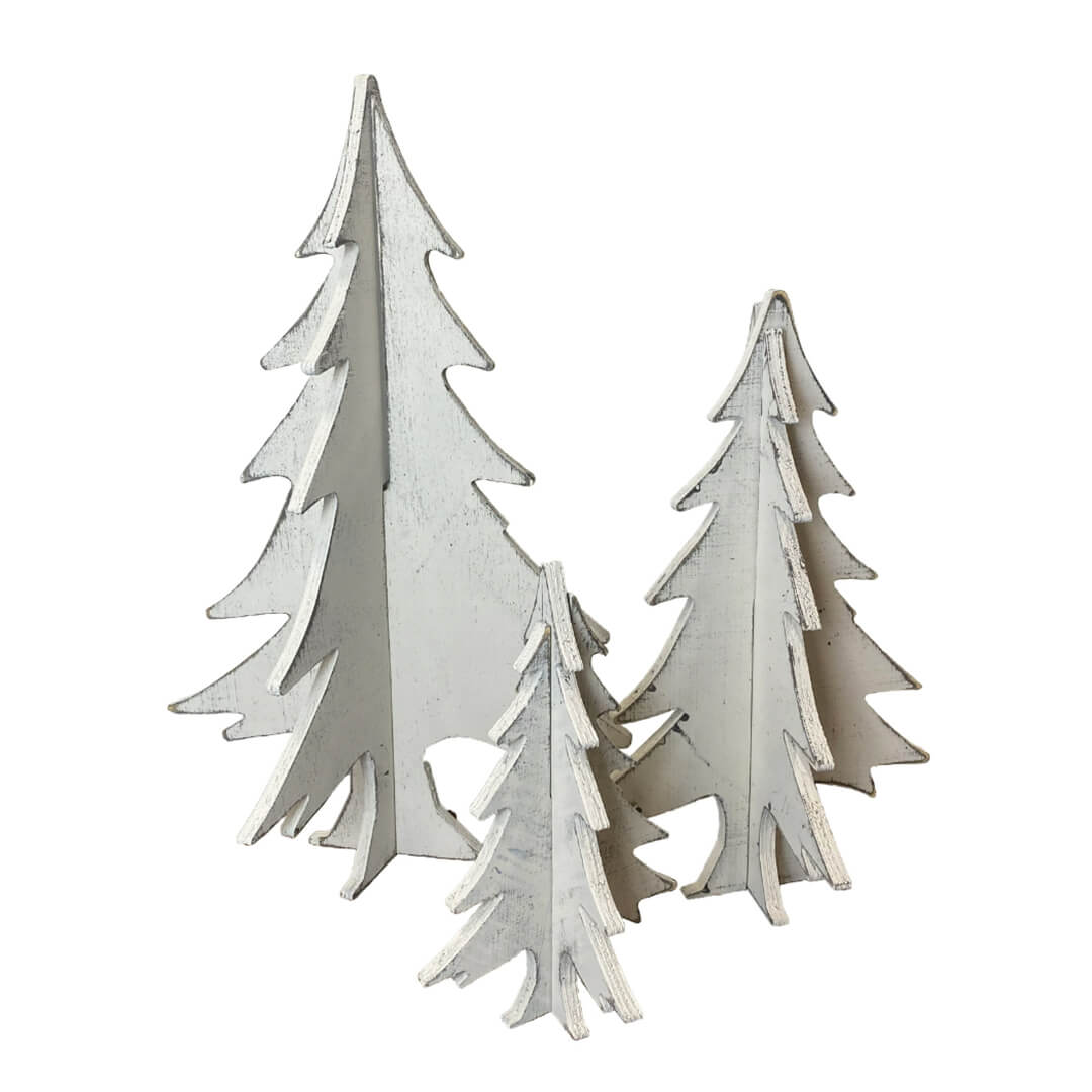 Wild Oats Interiors Holiday Wooden Fir Trees