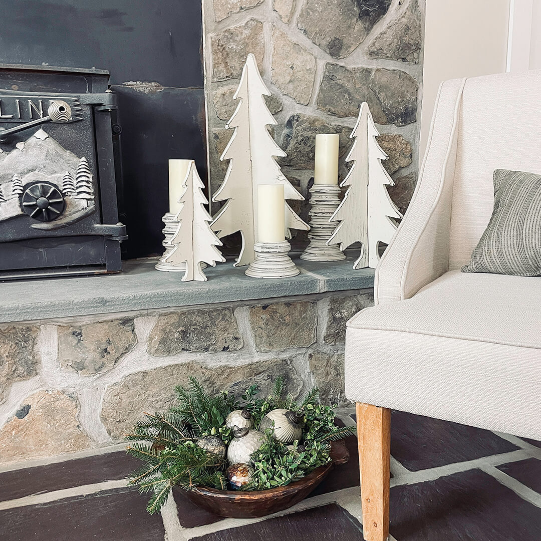 Wild Oats Interiors Holiday Wooden Fir Trees